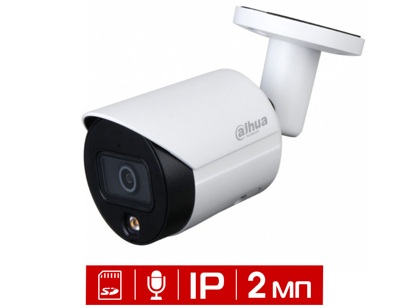 Видеокамера цилиндрическая Dahua DH-IPC-HFW2239SP-SA-LED Full-color