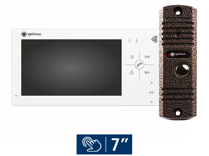 Комплект видеодомофона Optimus VM-7.0 (w)+ DS-700L