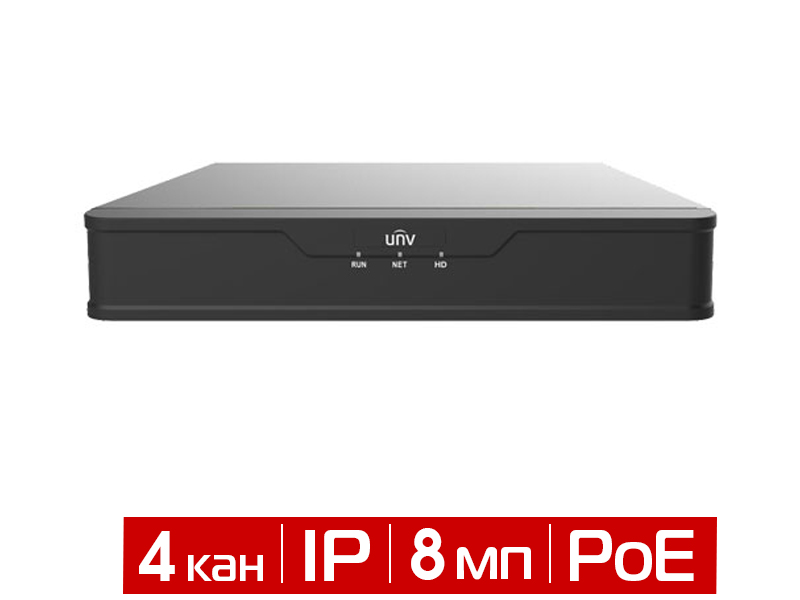 Видеорегистратор 4-канальный IP 8Мп UNV NVR301-04S3-P4-RU