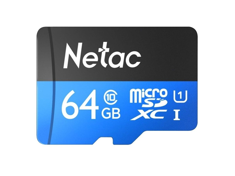 Карта памяти MicroSDXC Netac Class 10 UHS-I U1 P500 Standard 64GB